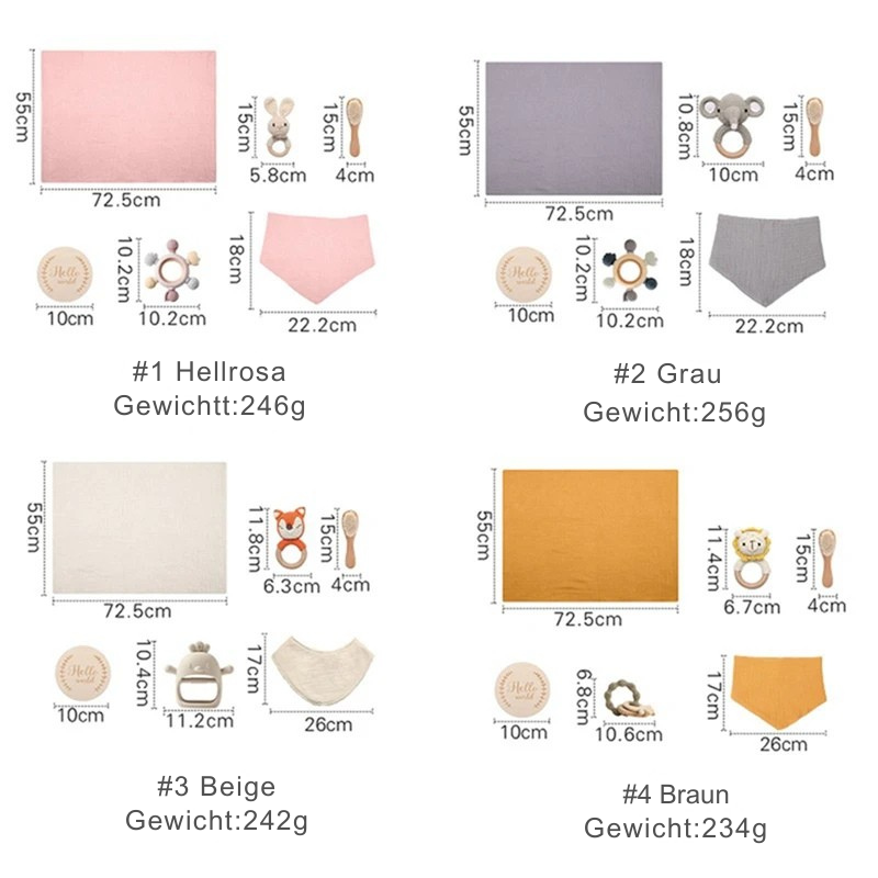 KidzzCamp Baby-Geschenkbox 6-teilig – Silikon Beißring