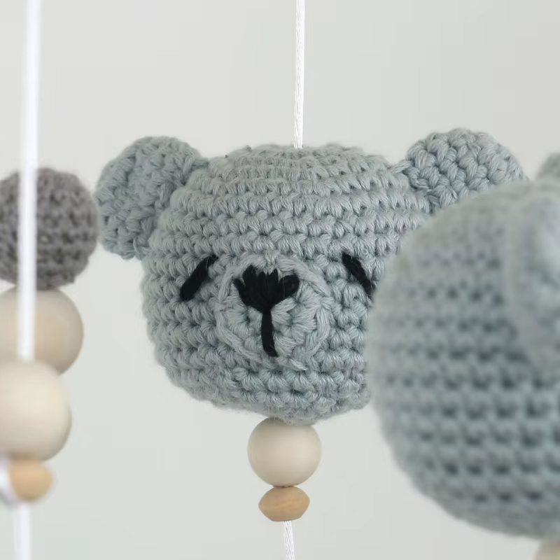 KidzzCamp Holz Mobile Babybett gehäkelt Spitze