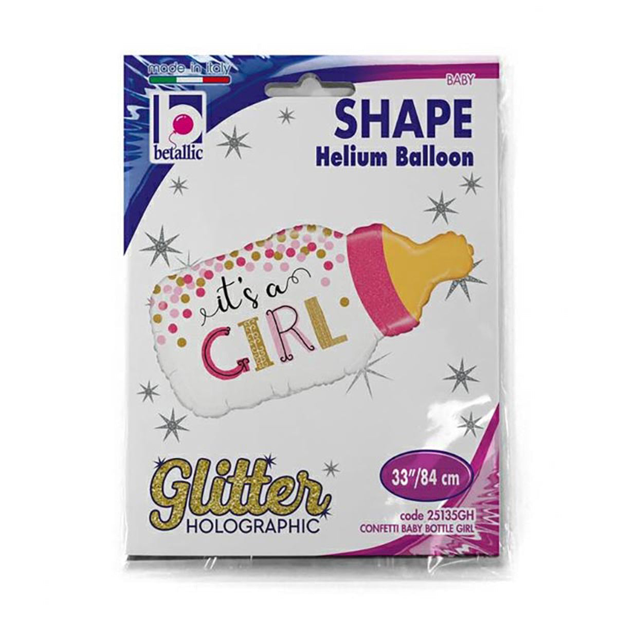 Shape Folienballon "It's a Girl" Flasche | 84 cm