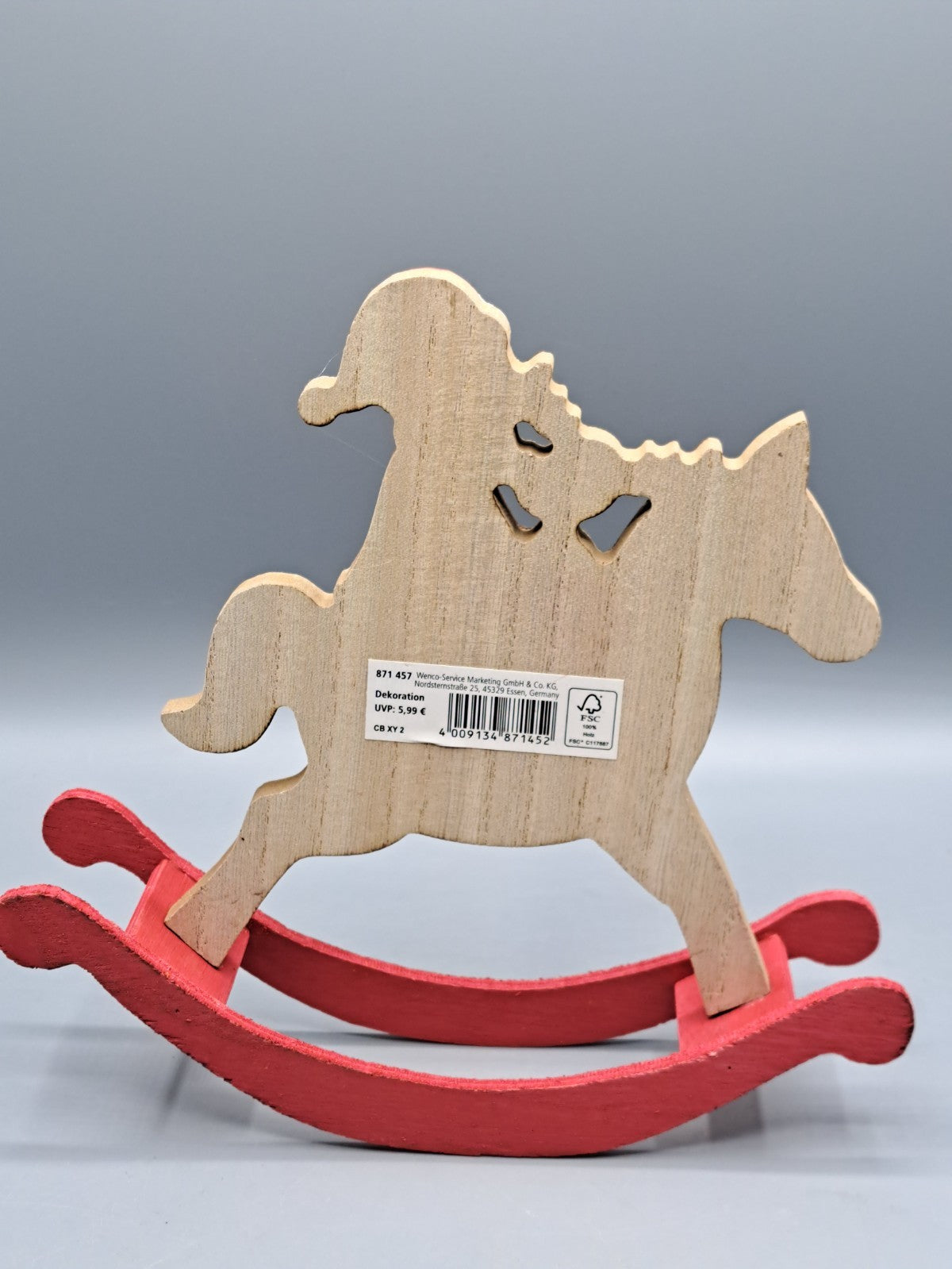 Wenco Holz-Schaukelpferd – Weihnachtsmann - Weihnachts-Deko 🎄