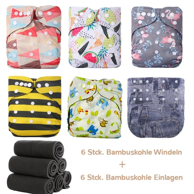 KidzzCamp OneSize 12-Teile Starterset Ai2 Stoffwindeln 0-3 Jahre oder 3-15kg