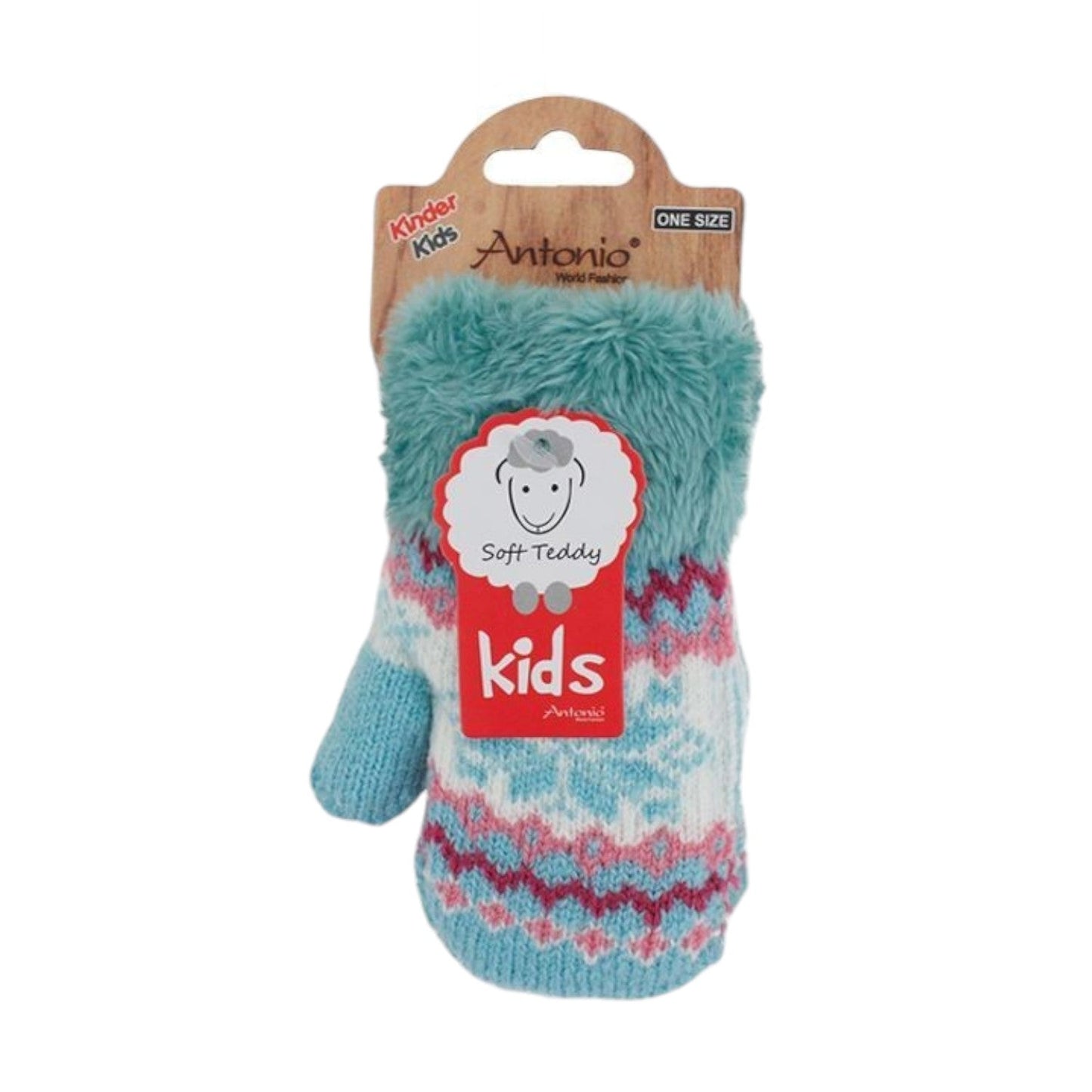 Baby Kinder Fäustlinge Strickhandschuhe mit Soft Teddy