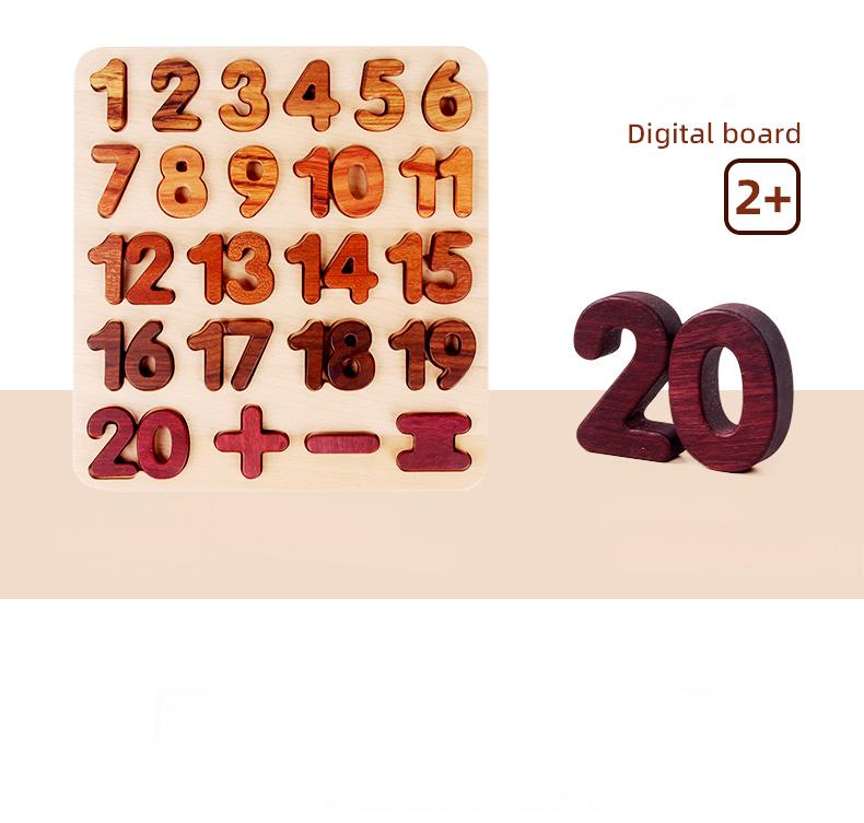 Buchstaben-Zahlen-Puzzle aus Holz