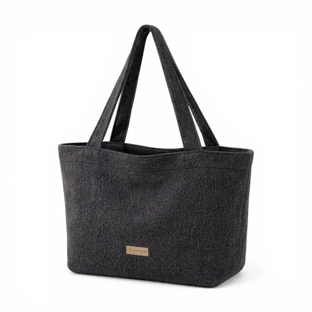 Shopper Mom Bag Bouclé Teddystoff- Ideal für den Alltag, Kinderwagen, Cross Shoulder