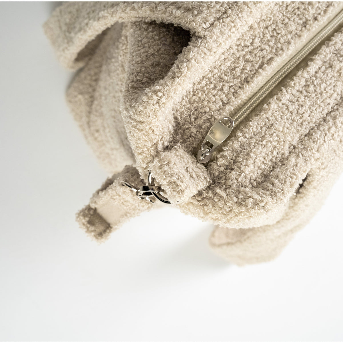 Wickeltasche Bouclé Teddystoff für den Kinderwagen - Mom bag