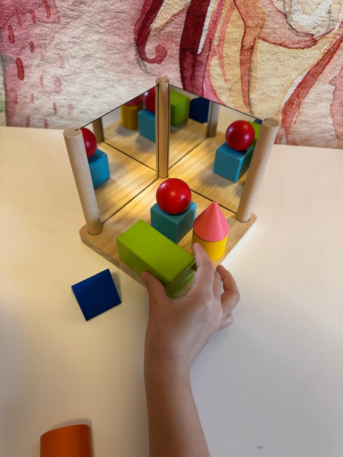 Spiegel-Symmetrie-Spiel mit Holz