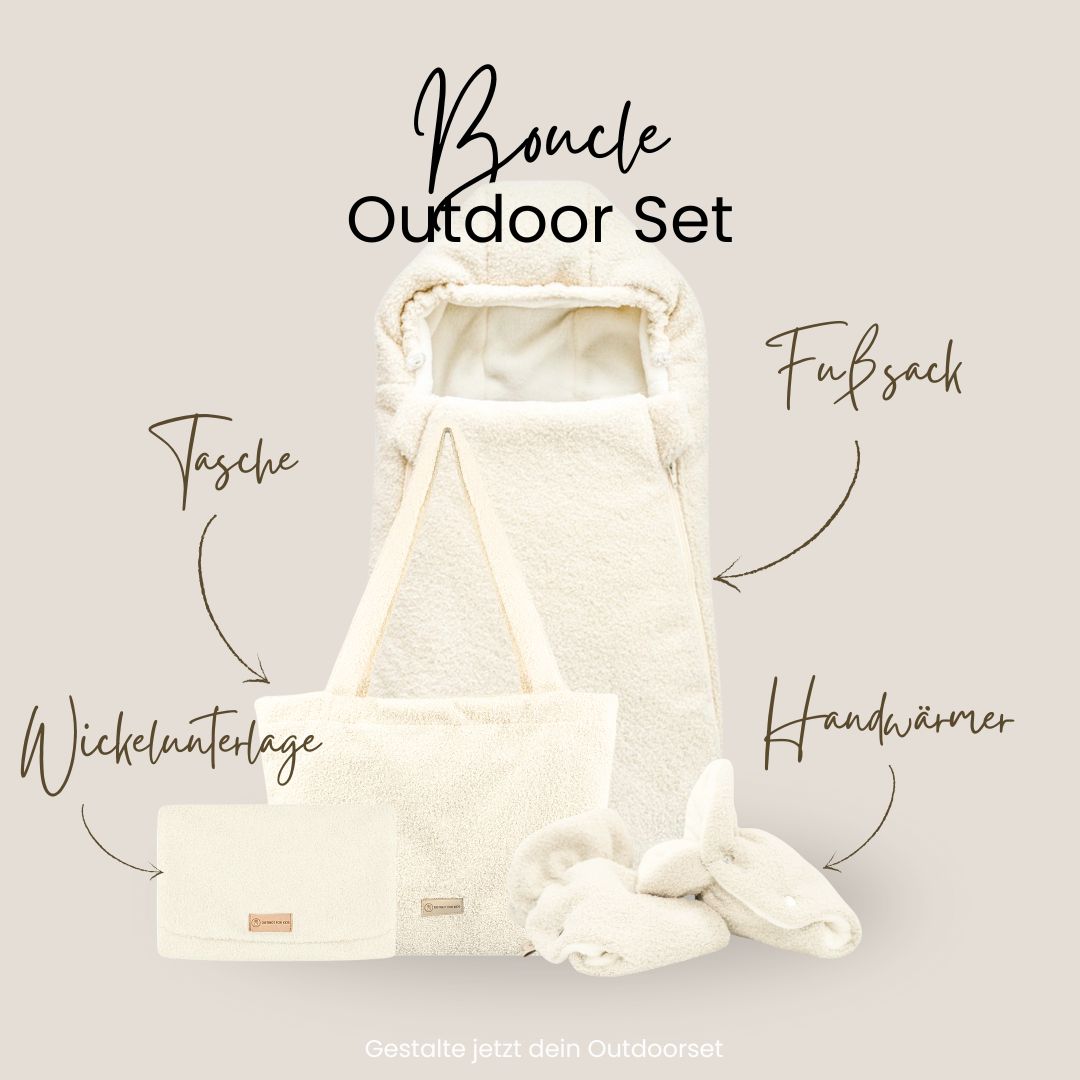 Wickeltasche Bouclé Teddystoff für den Kinderwagen - Mom bag