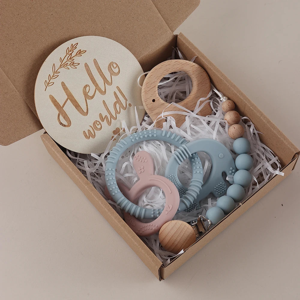 KidzzCamp Baby-Geschenkset mit Schnullerkette in 3 Varianten