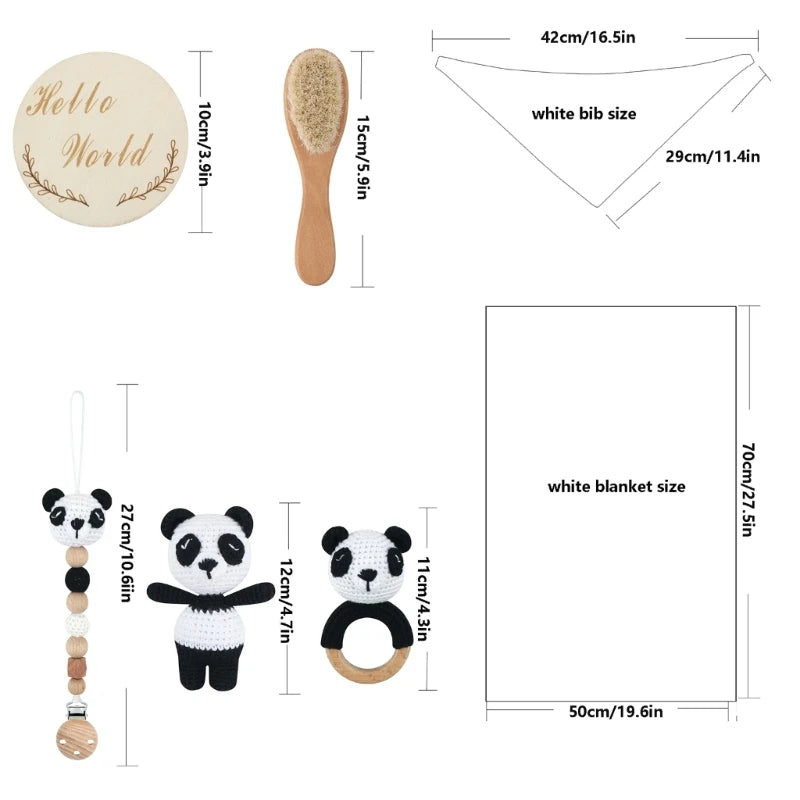 KidzzCamp Baby-Geschenkbox 7-teilig mit gehäkeltem Plüschtier und Musselintuch