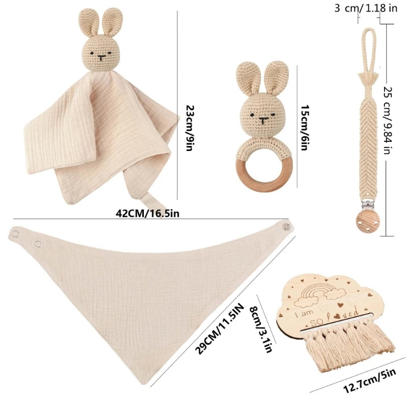 KidzzCamp Baby-Geschenkbox 7-teilig Musselin Hase