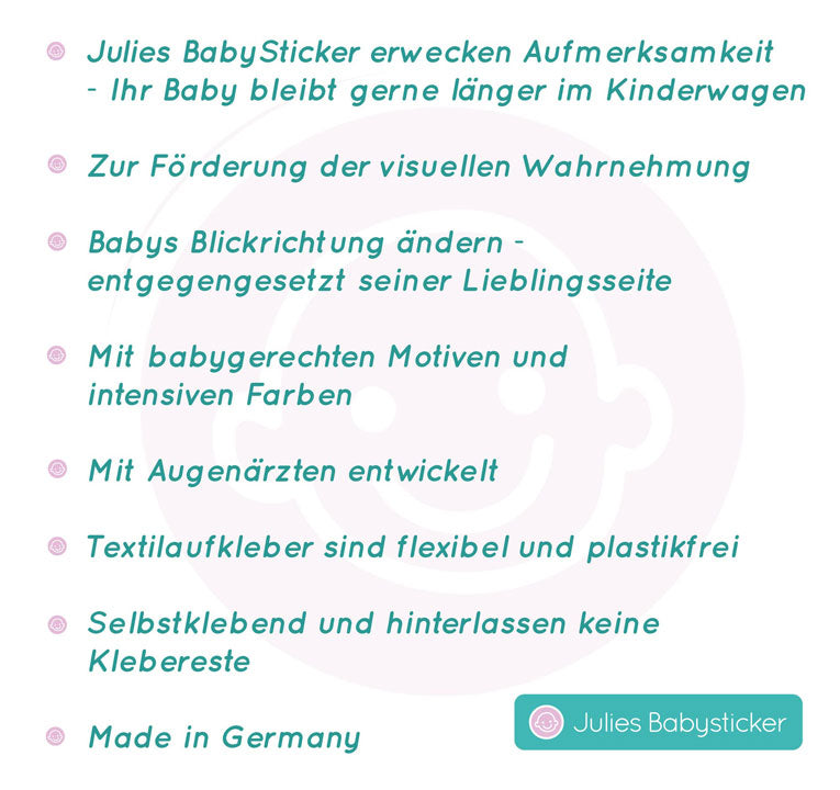 Baby Mobil - Textilaufkleber Set aus hochwertiger Acetatseide