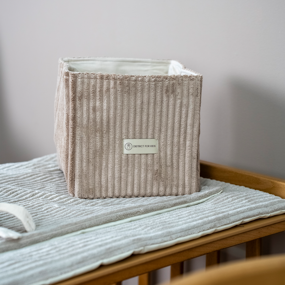Wickeltisch-Korb Cord – praktisches Utensilo für Wickeltisch & Babyzimmer