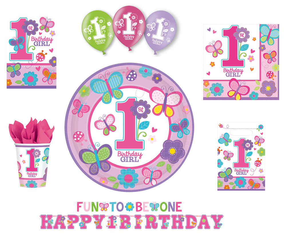 Sweet Birthday Girl 1. Geburtstag Party Dekorations Artikel - Dekolaternen-Girlande