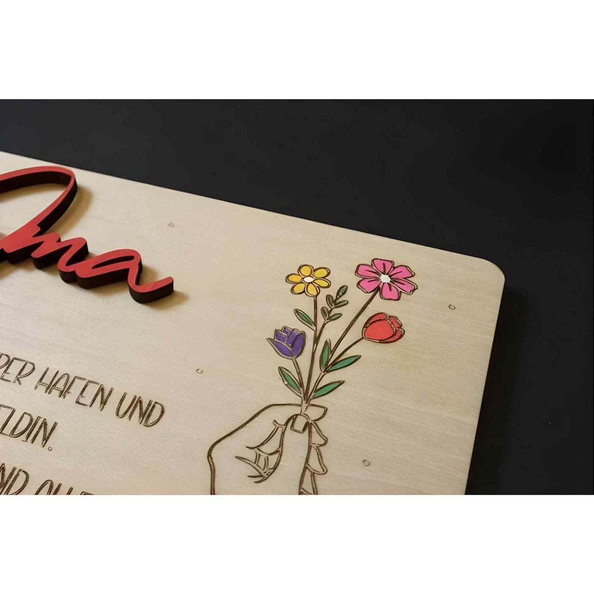 Holz-Geschenkkarte "Oma" | Handgefertigt and personalisierbar