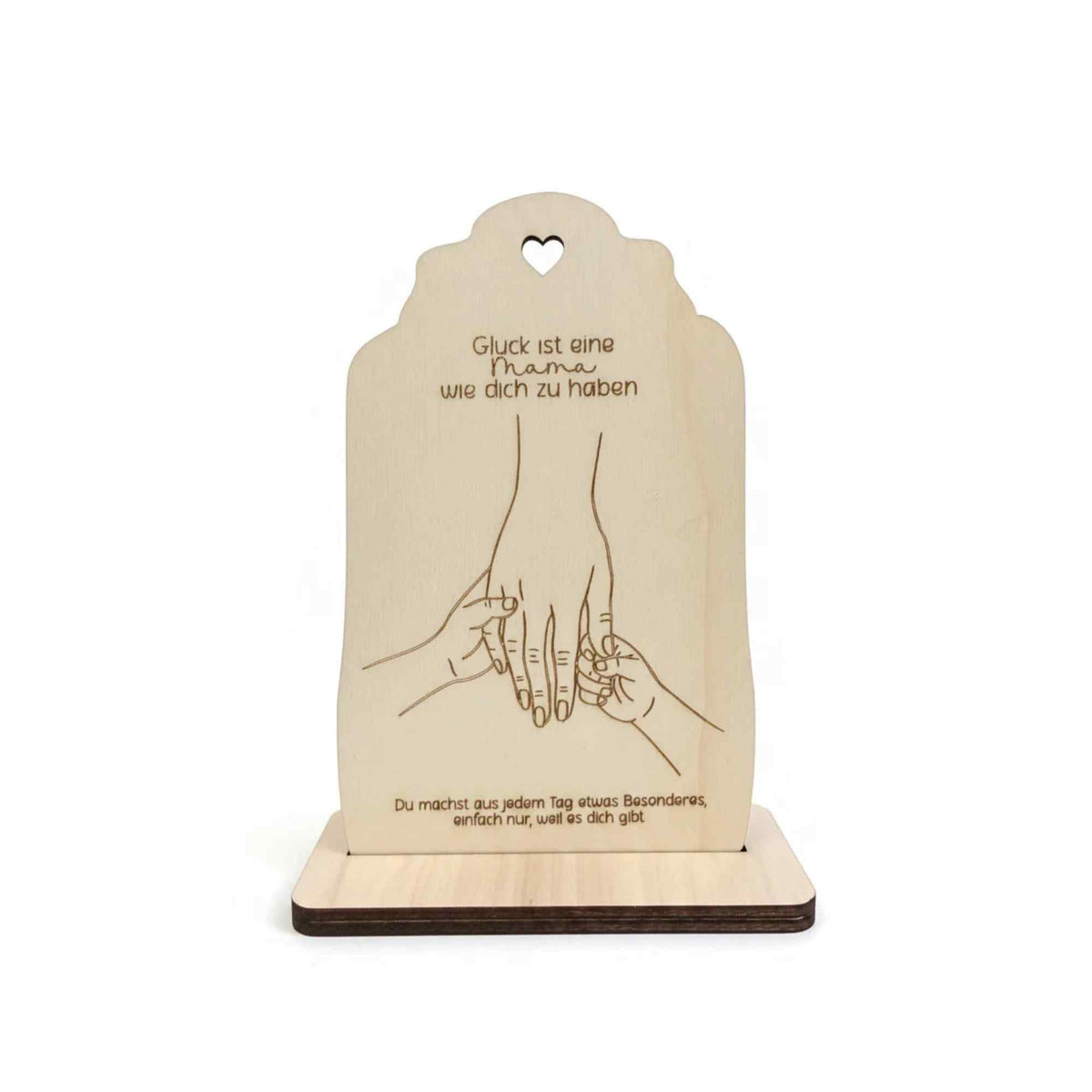 Holz-Aufsteller Muttertag | 2 Hand-Motive | personalisierbar