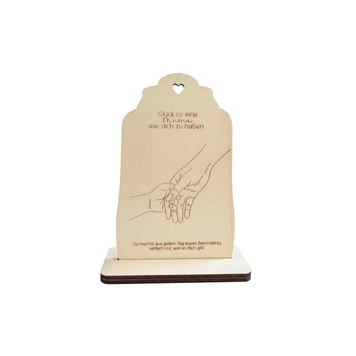 Holz-Aufsteller Muttertag | 2 Hand-Motive | personalisierbar