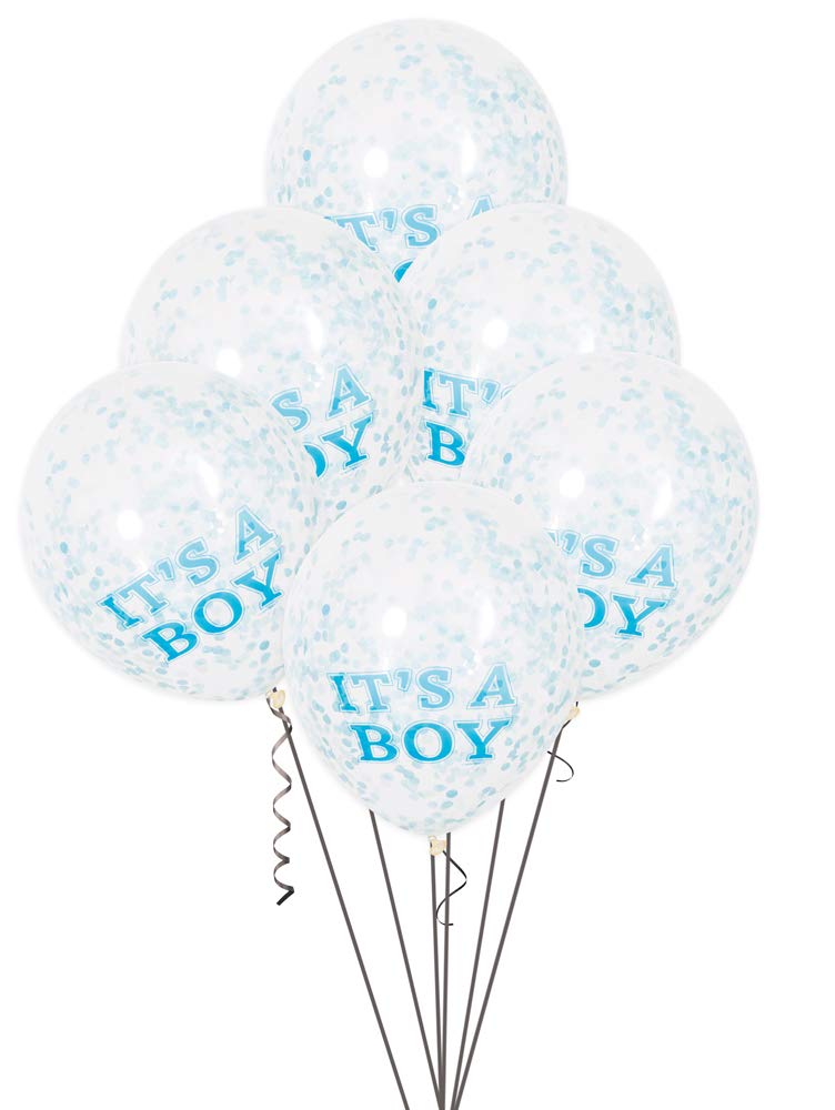 Luftballon Ø30cm Konfetti ca.30cmØ/6St. It's a Boy  Blau