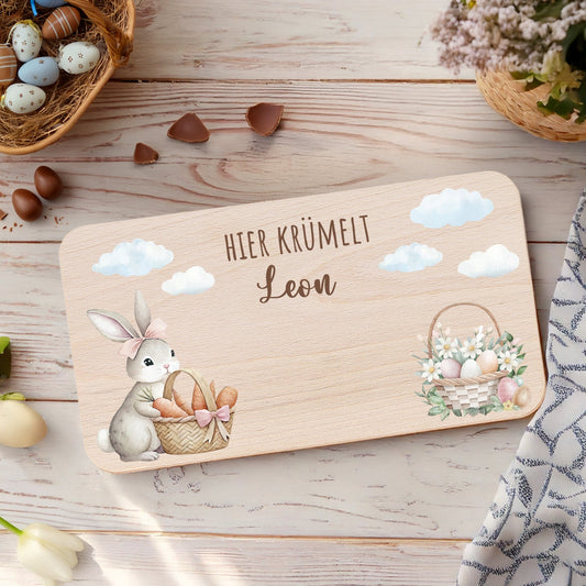 Frühstücksbrettchen mit Druck & Name zu Ostern