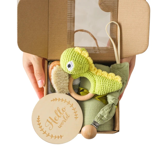 KidzzCamp Baby-Geschenkbox 6-teilig mit Musselin-Tuch 55 x 72 cm