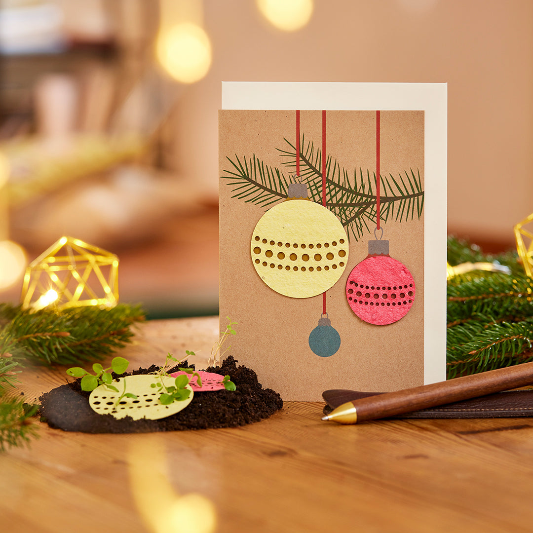Weihnachtskarte "Weihnachtskugeln"