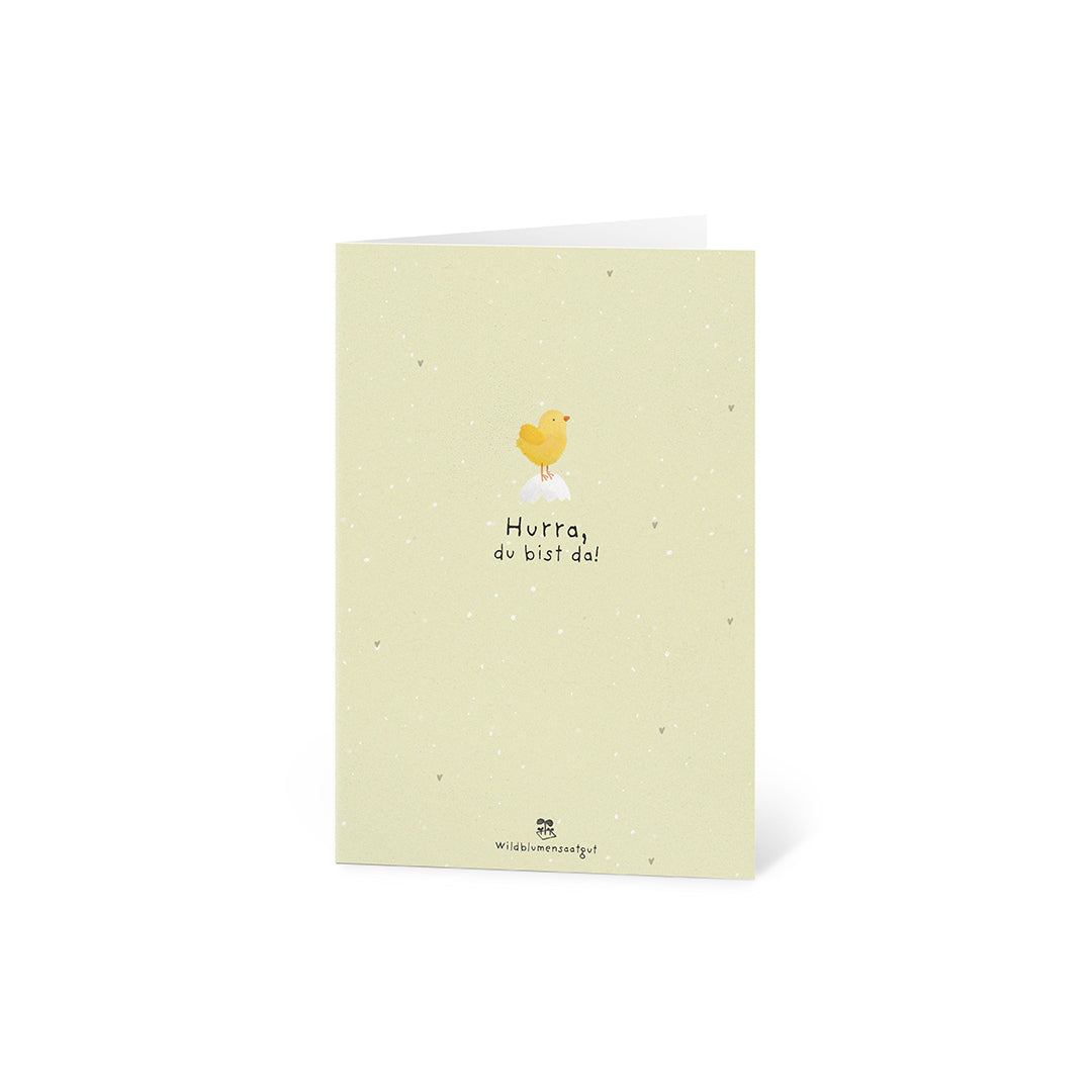 KidzzCamp Pflanzkarte Grußkarte - Hurra, du bist da!