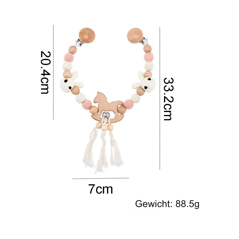 KidzzCamp Kinderwagenkette - Set mit Greifring & Schnullerkette