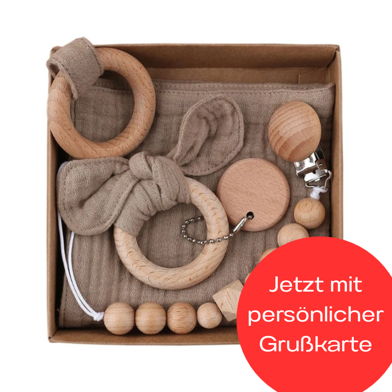 KidzzCamp Baby-Geschenkbox 3-teilig Musselin mit individueller Grußkarte und schnellem Versand