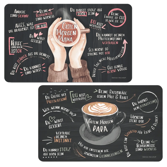 Frühstücksbrettchen Set "Guten Morgen Mama und Papa"