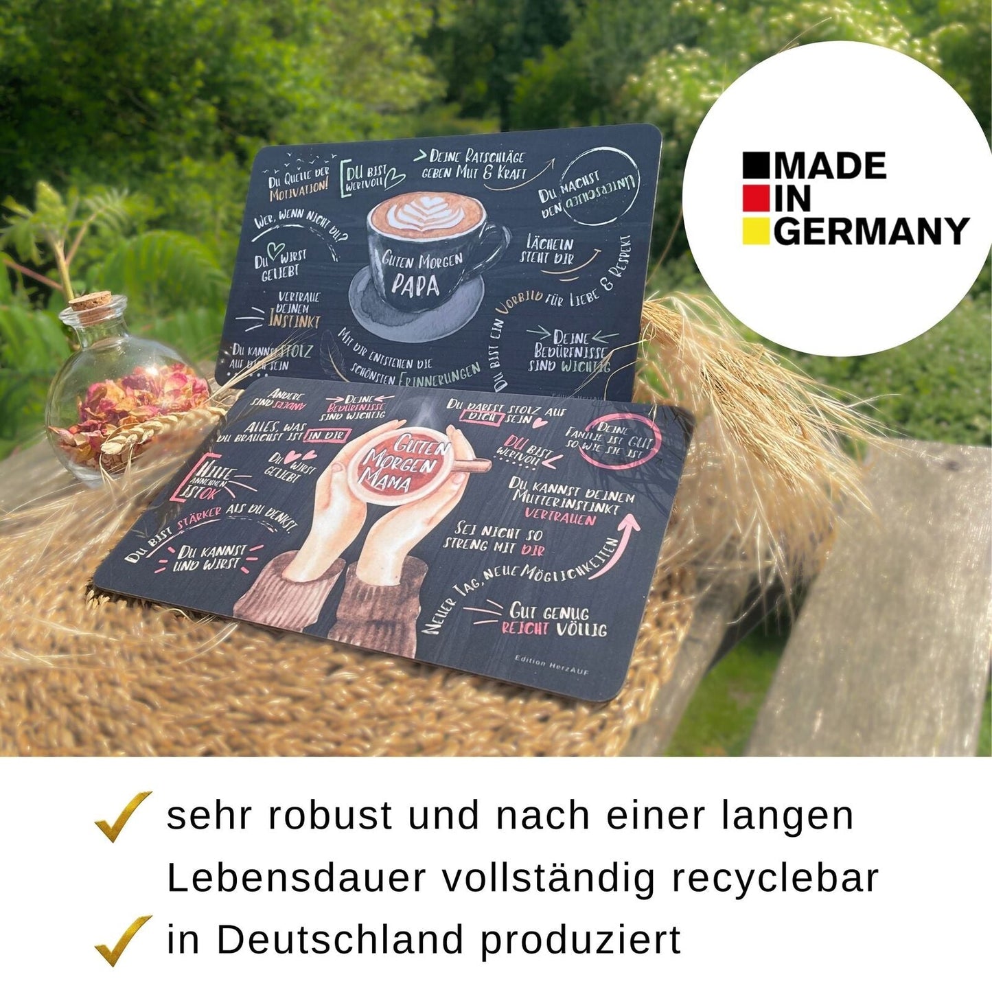Frühstücksbrettchen Set "Guten Morgen Mama und Papa"