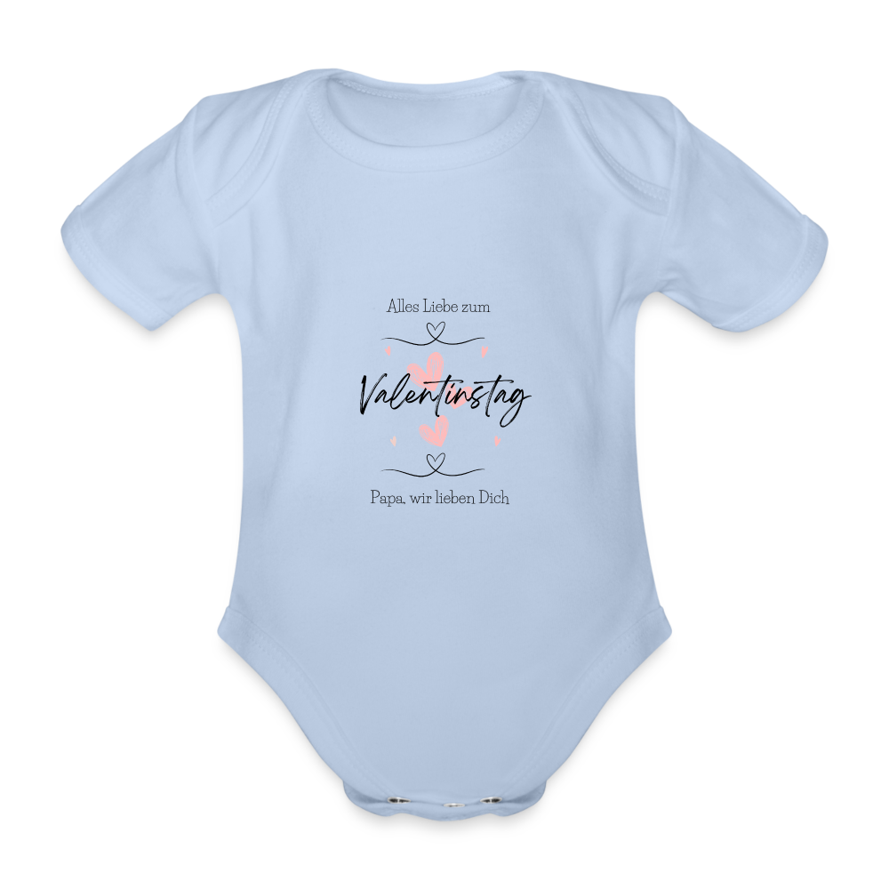 Baby Bio-Kurzarm-Body "Alles Liebe zum Valentinstag" - Sky