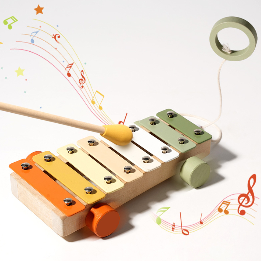 Kinder Holz Musikinstrumente - 7-teiliges Musikspielzeug-Set für frühes Lernen