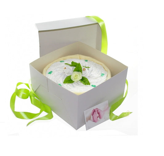 KidzzCamp Neutrale Windeltorte CAKEBOX | Umweltfreundliches Geschenk zur Geburt