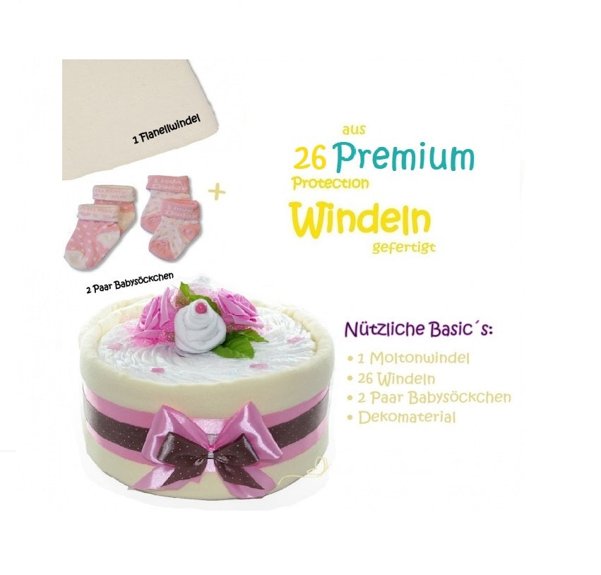 KidzzCamp Windeltorte CAKEBOX rosa