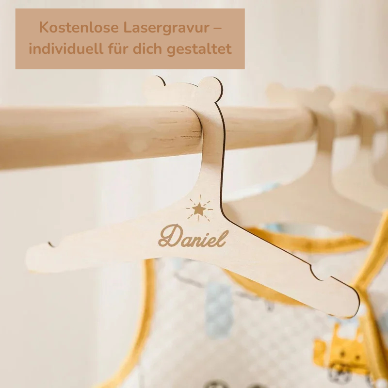 KidzzCamp 10er-Set Personalisierte Baby-Kleiderbügel