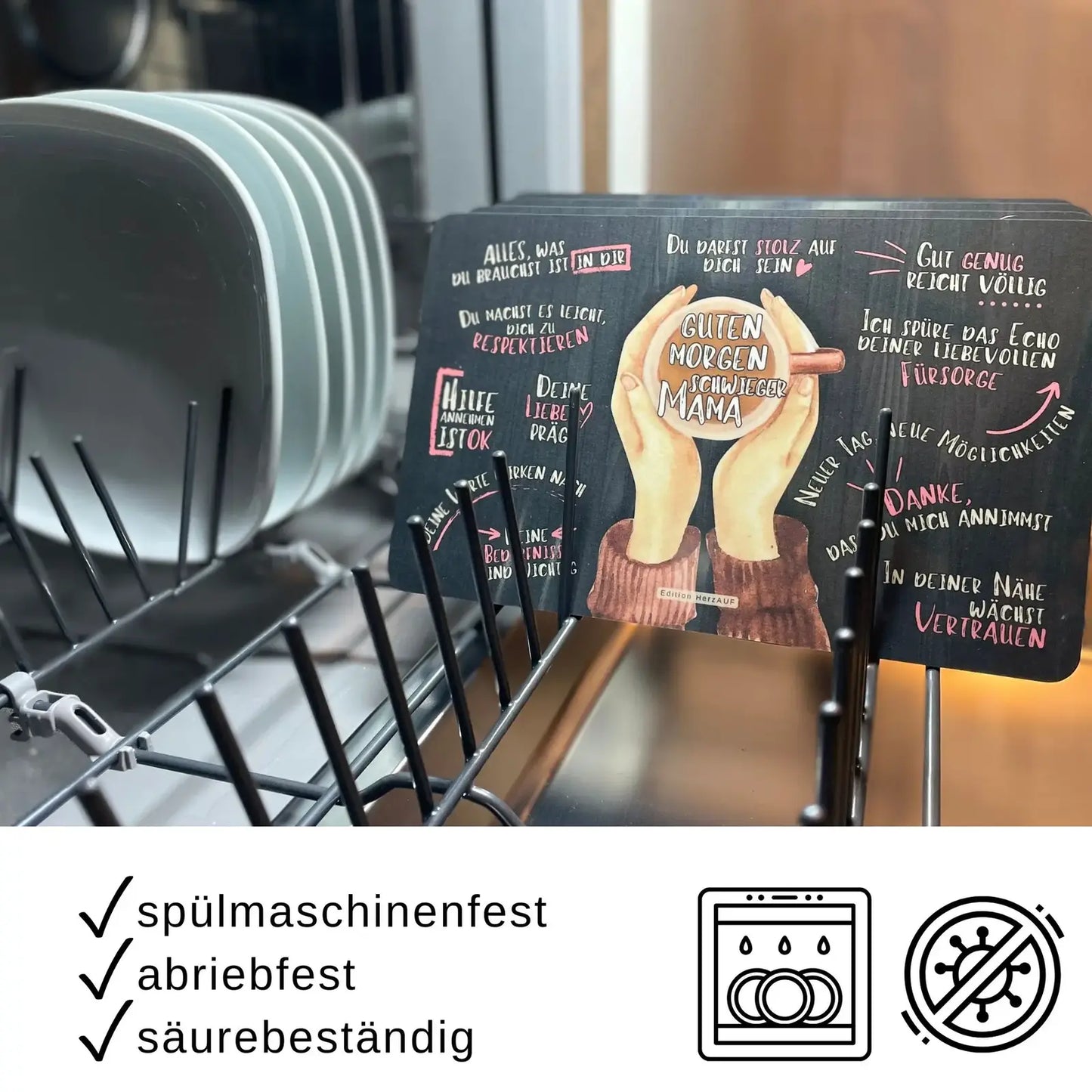 Geschenkset für Großeltern: Frühstücksbrettchen-Set mit individualisierterem Halter in Geschenkverpackung