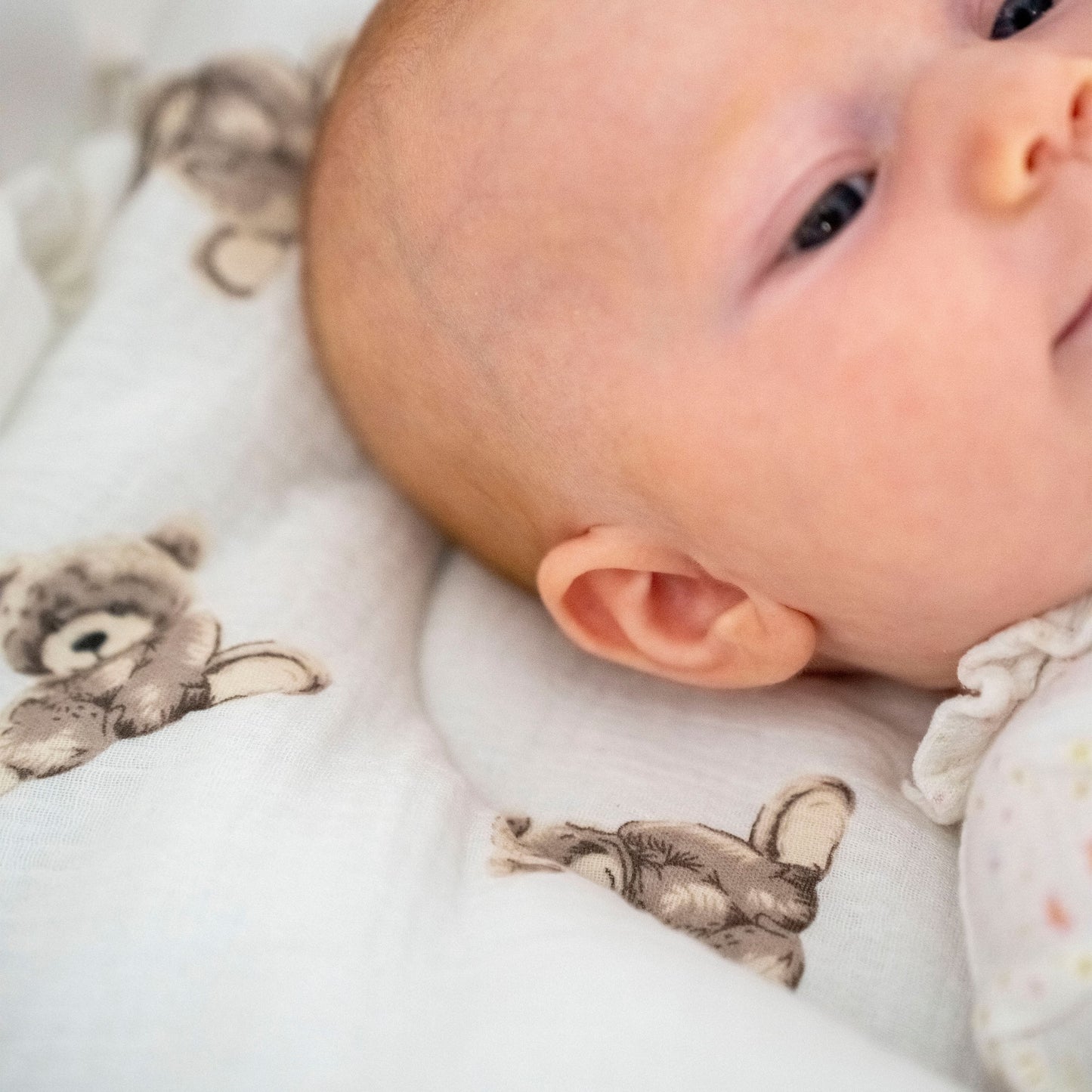Babyschlafsack Dreamy Musselin Teddybär  – süßer Ganzjahresschlafsack