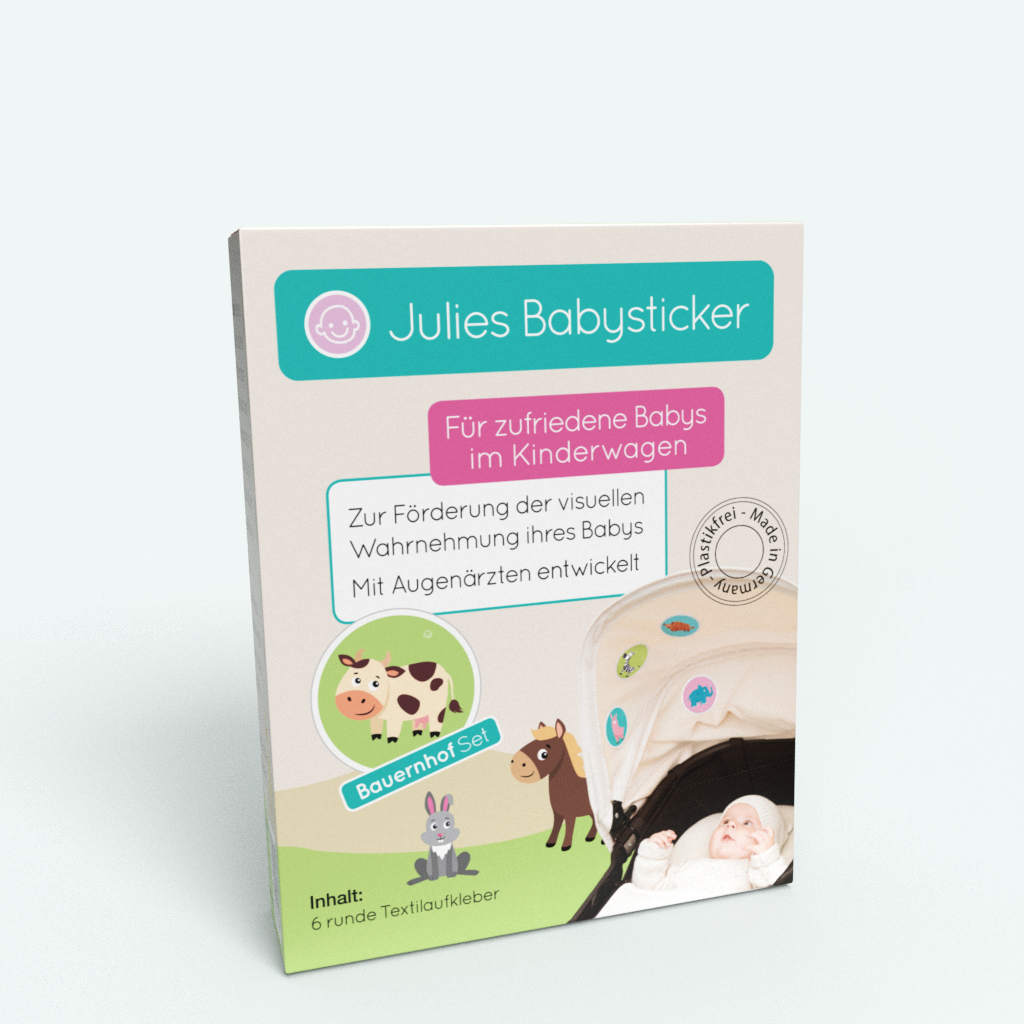 Babys Bauernhof - Textilaufkleber Set aus hochwertiger Acetatseide