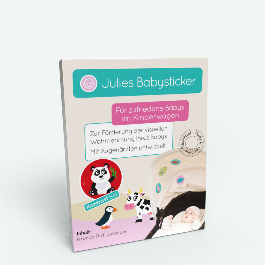 Kontrast - Babys Lieblingsfarben. Textilaufkleber Set aus hochwertiger Acetatseide