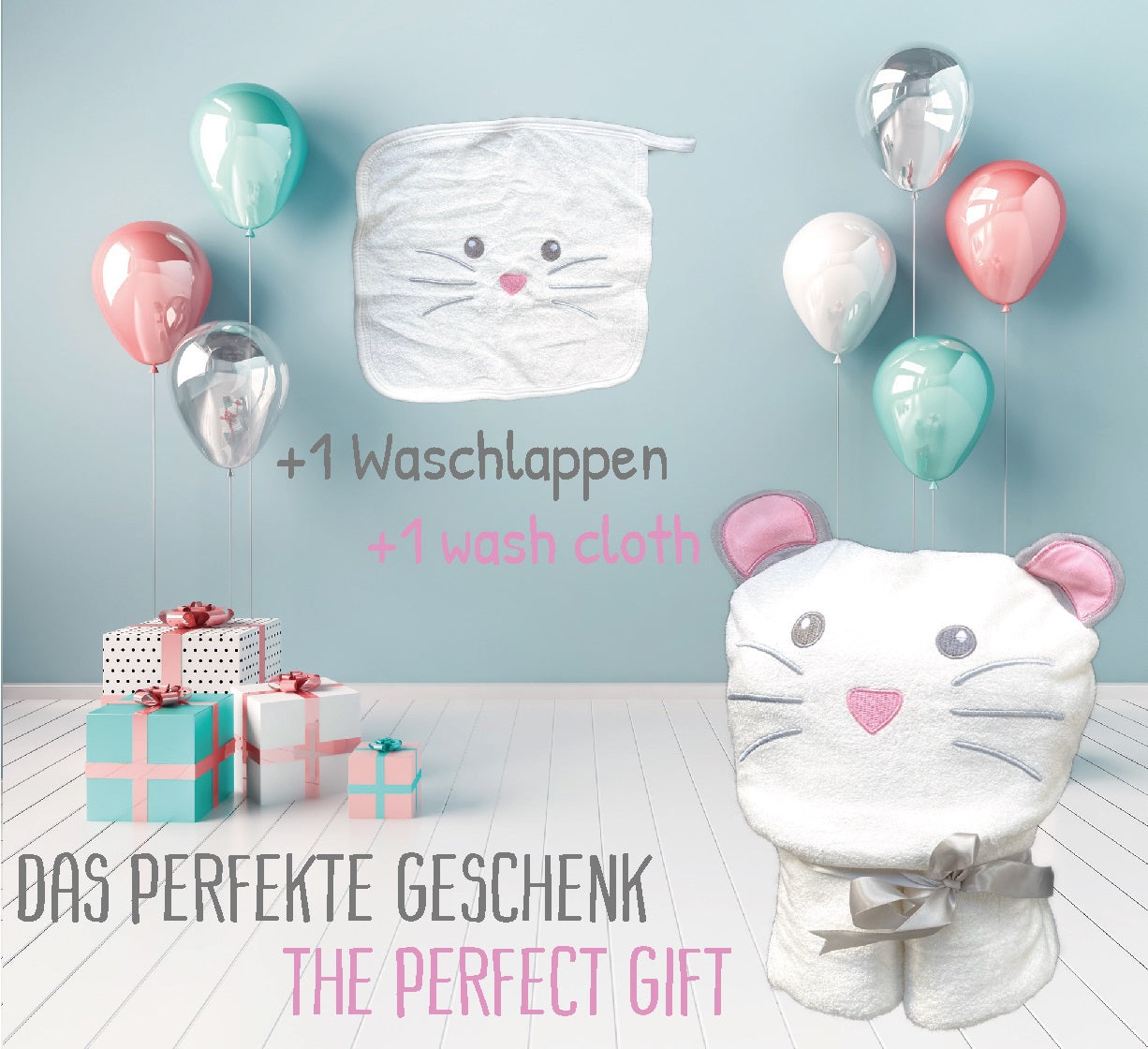 KidzzCamp Kapuzenhandtuch Baby Maus