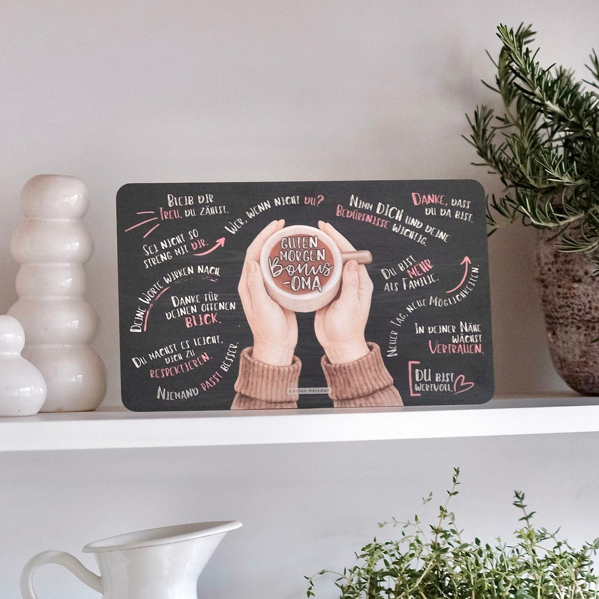 Frühstücksbrettchen „Guten Morgen Bonus-Oma“ – Ein liebevolles Geschenk für einen Herzensmenschen