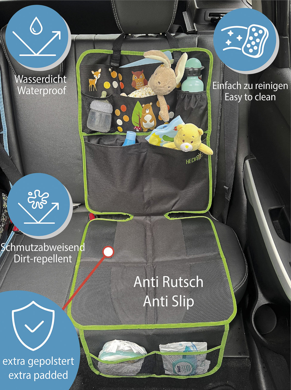 Kinder Autositz Sitzauflage Waldtiere