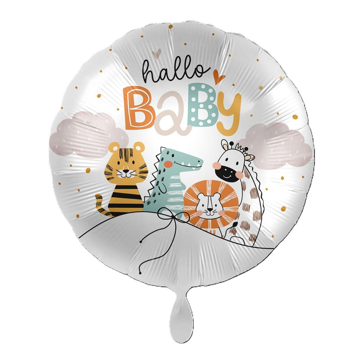 18"/Ø43cm Folienballon  "Hallo Baby Tierfreunde"