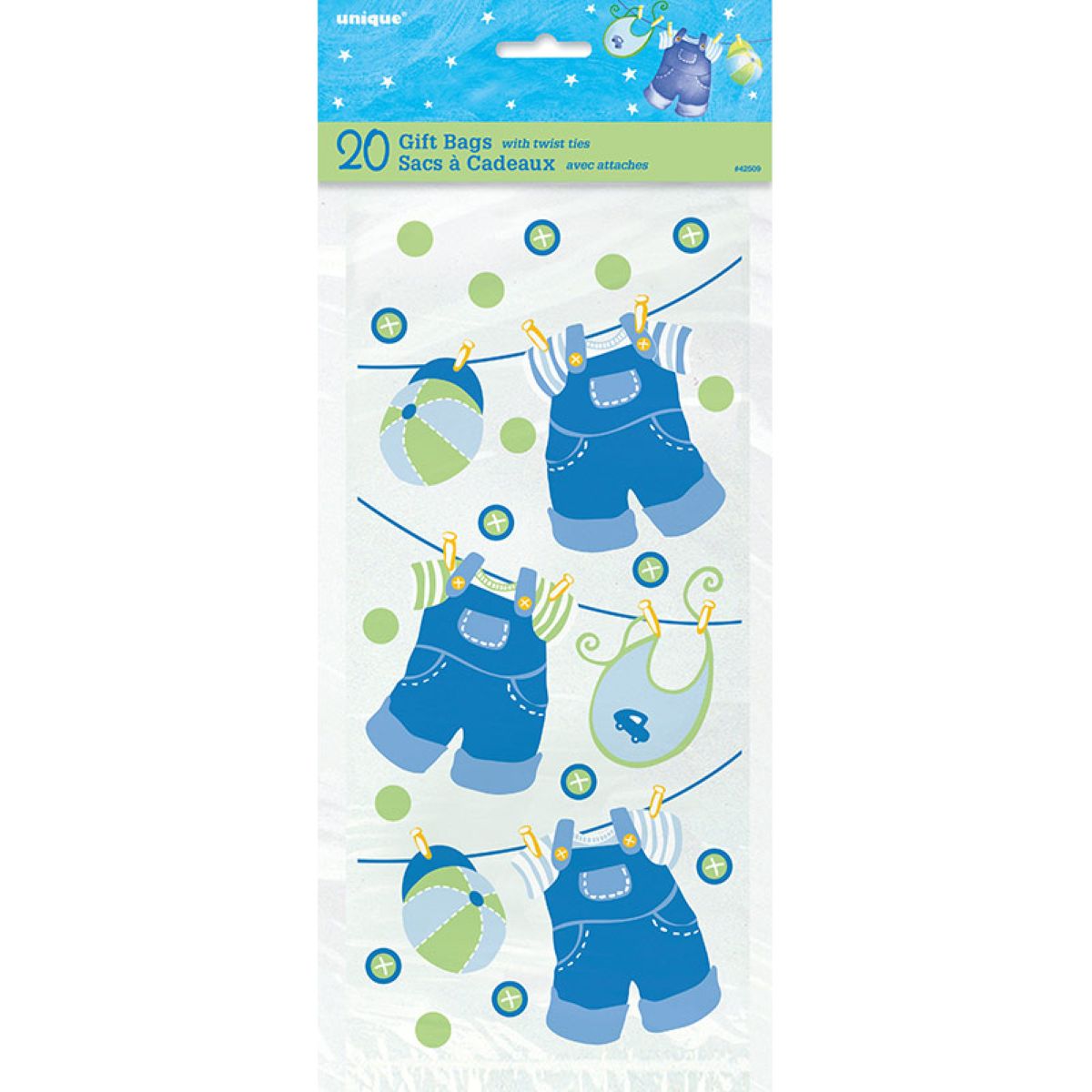 Geschenktüte Cello 12x28cm/20St It's a Boy Kleider