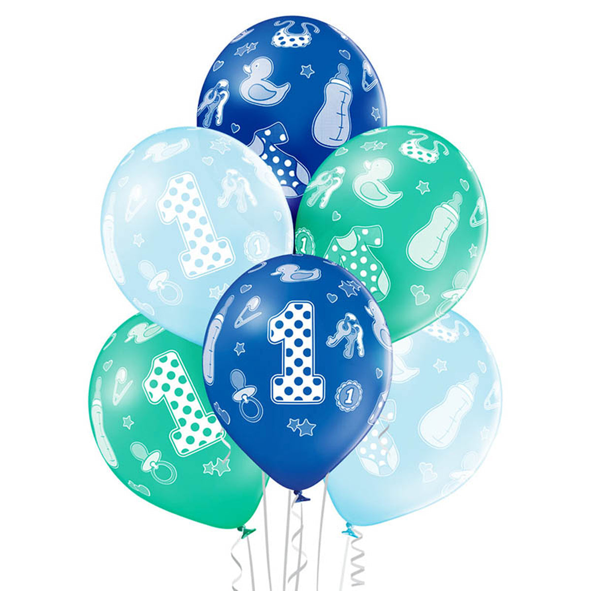 Luftballon Ø30cm "1st Birthday Boy"| 6 Stk.