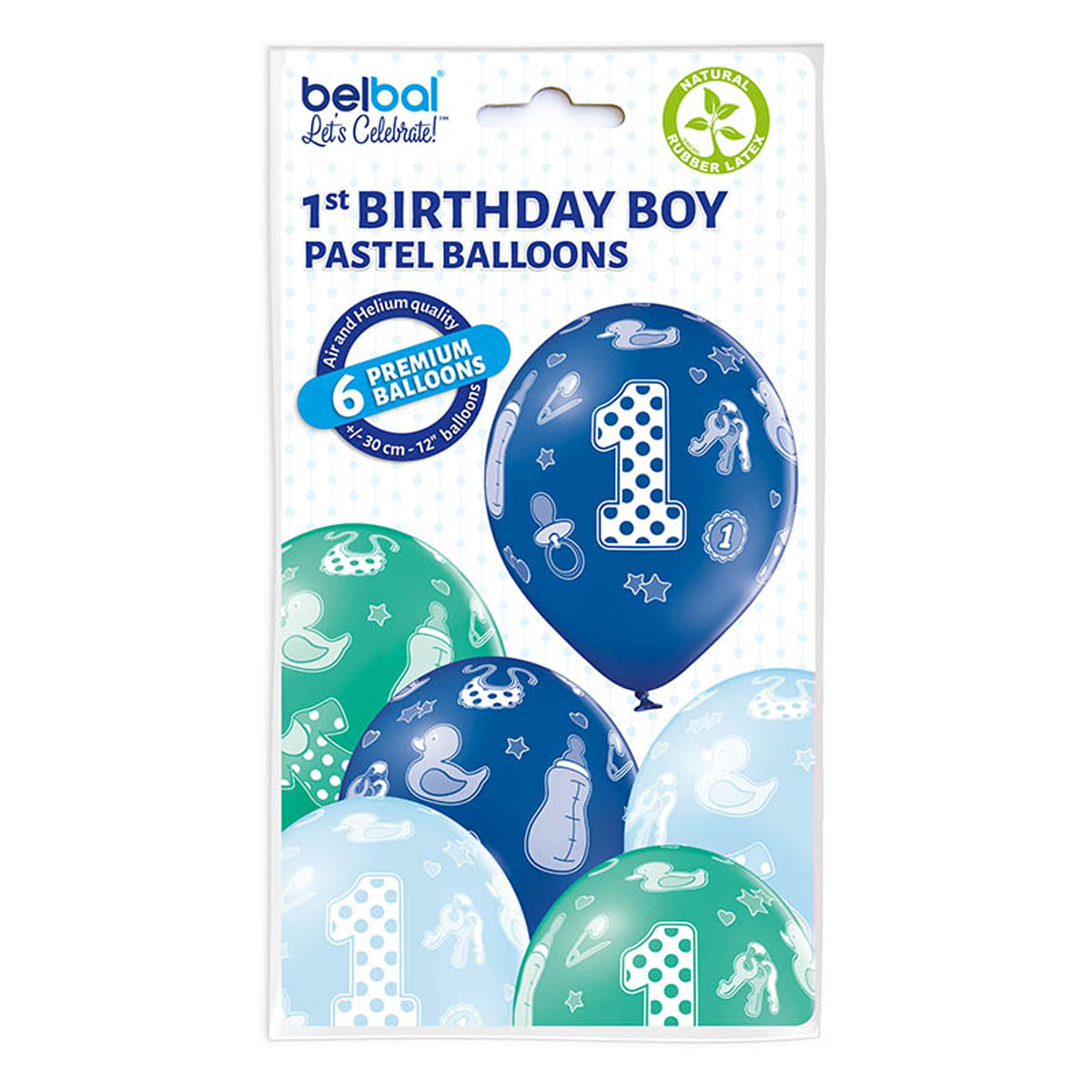 Luftballon Ø30cm "1st Birthday Boy"| 6 Stk.