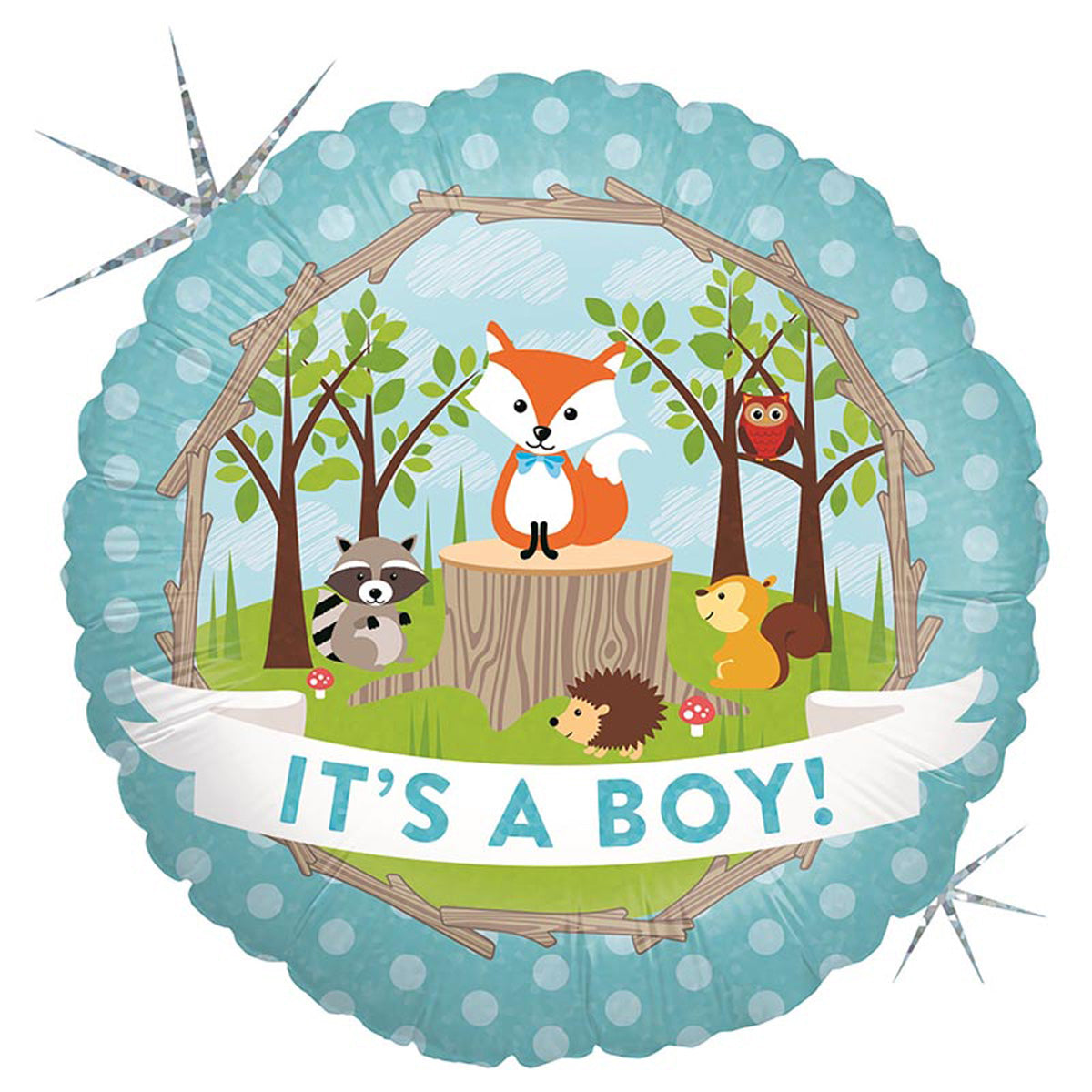 18"/Ø46cm Folienballon "It's a Boy Woodland"