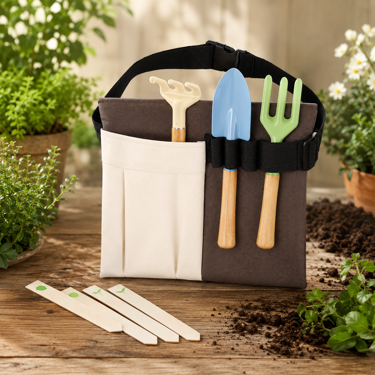Navaris Gartenwerkzeug Kinder Gartenset Spielzeug ab 3 Jahre mit Tasche C4