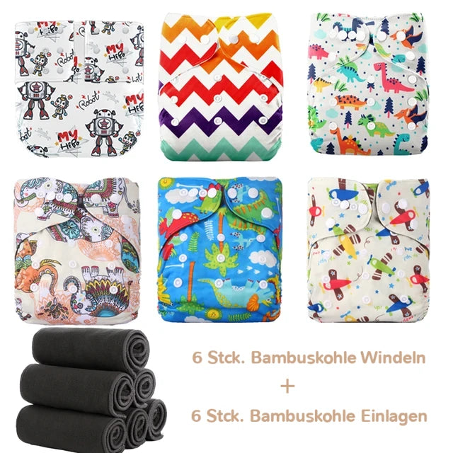 KidzzCamp OneSize 12-Teile Starterset Ai2 Stoffwindeln 0-3 Jahre oder 3-15kg