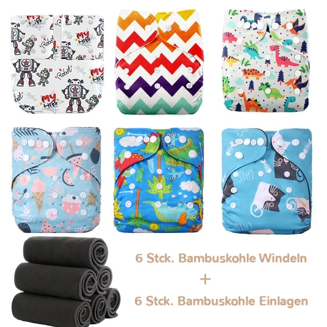 KidzzCamp OneSize 12-Teile Starterset Ai2 Stoffwindeln 0-3 Jahre oder 3-15kg