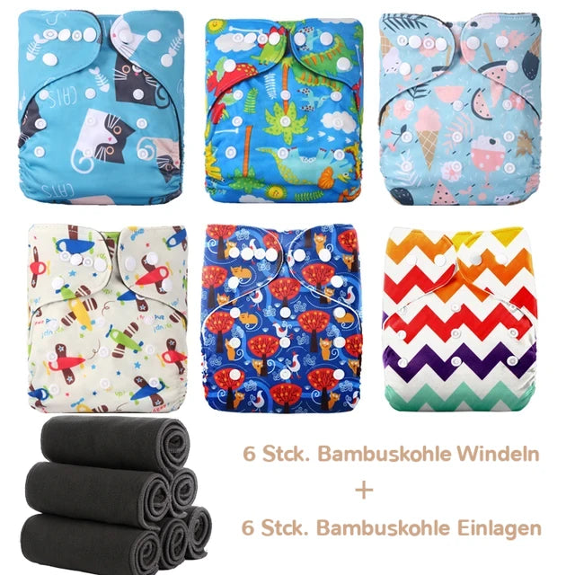 KidzzCamp OneSize 12-Teile Starterset Ai2 Stoffwindeln 0-3 Jahre oder 3-15kg